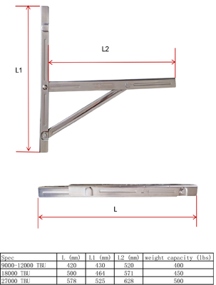 Купить Сплит кондиционера крепление скобки тяжелой нагрузки на стену крепление универсального AC скобки с оборудованием online manufacture