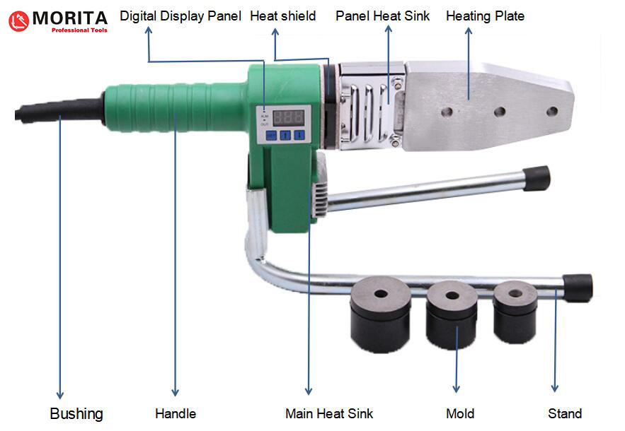 Пластиковый сварщик сплавливания трубы 20-25-32mm 800W/220V для труб PPR, PE, PP, PVDF и PB может сварить угловую трубу